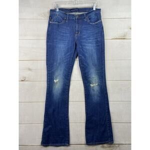 Rock & Republic Womens Jeans 12 Blue Kasandra Bootcut Studded Pockets Distressed